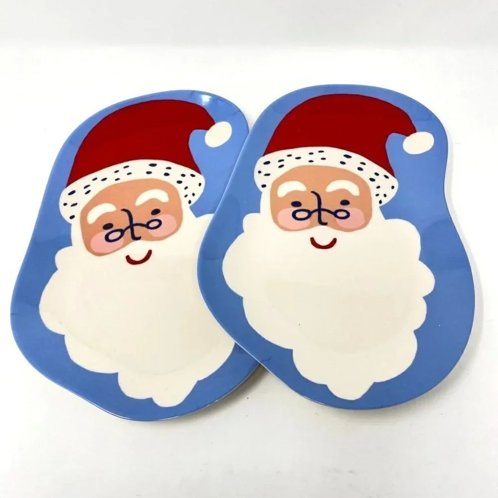 Target 2 Melamine Figural Santa Dinner Plates White - Wondershop™ Holiday